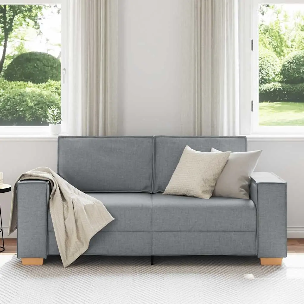 Grey Fabric Sofa 2-Seater Lounge Couch for Living Room Relaxing Seating