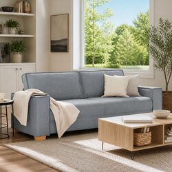 Reassuringly Comfortable 3-Seater Sofa in Light Grey