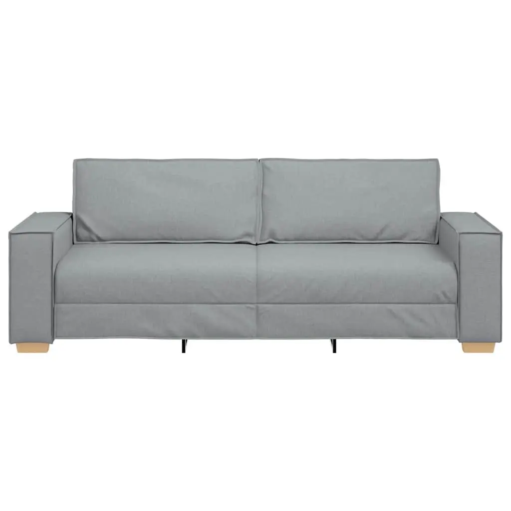 3-Seater Sofa Light Grey Fabric Lounge Couch Living Room Furniture 220x78x84cm