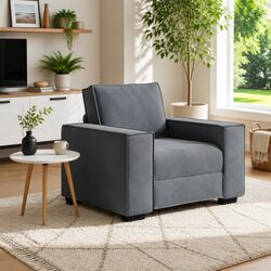 Practical Grey Velvet Sofa Chair for Everyday Comfort