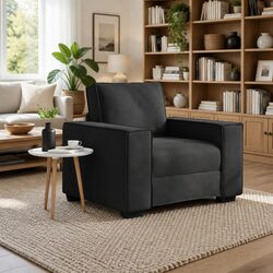 Comfortable Black Velvet Sofa Chair for Practical Living