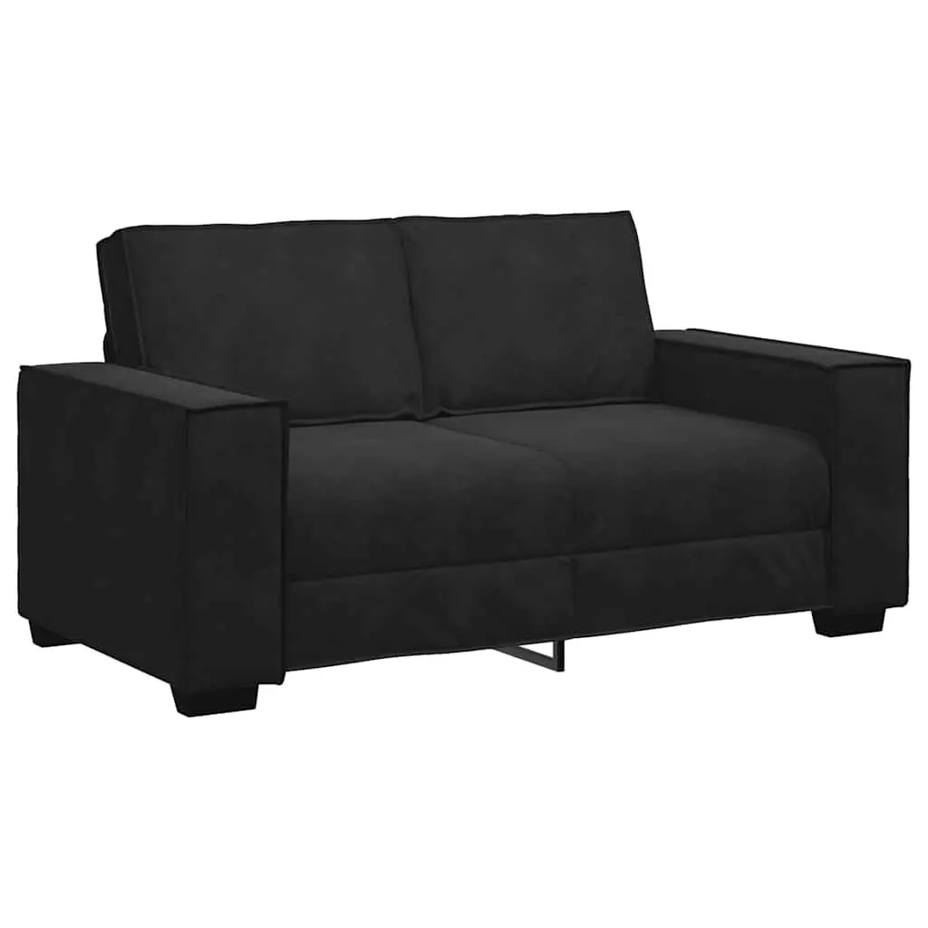 Black Velvet 2-Seater Sofa