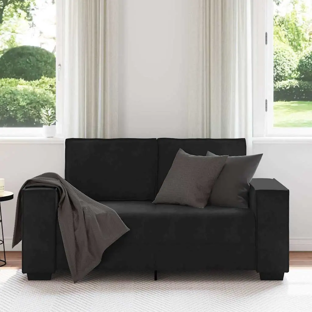Black Velvet 2-Seater Sofa