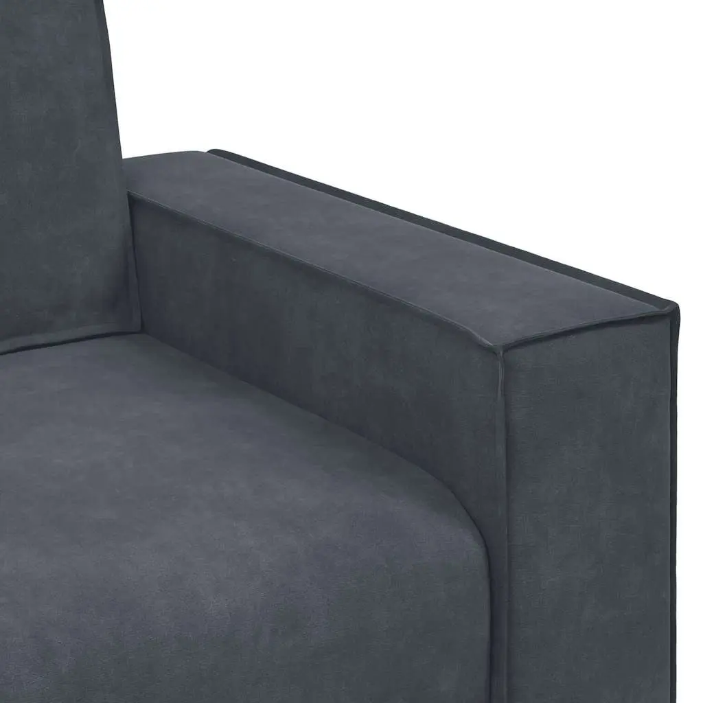 2-Seater Sofa Dark Grey Velvet Living Room Furniture Couch Padded Seat