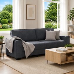 Affordable Grey Velvet 3-Seater Sofa for Everyday Use