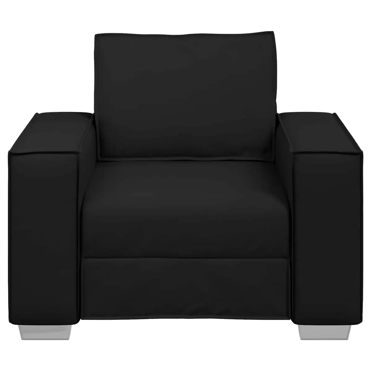 Sofa Chair Black 100cm Modern Faux Leather Seating Lounge Armrest