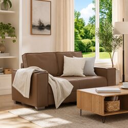 Comfortable and Durable 160cm Brown Loveseat Sofa
