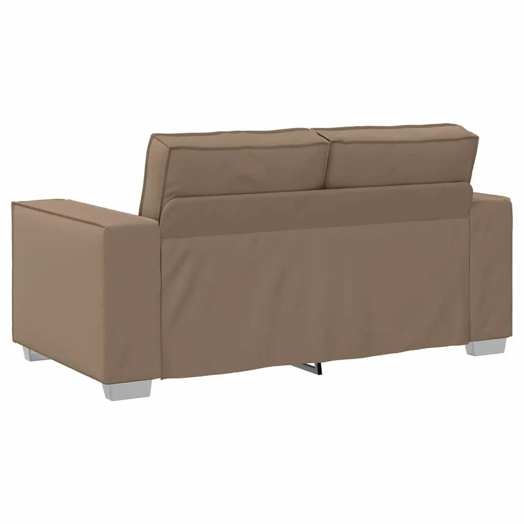 Loveseat Sofa 160 cm Indoor Seating Faux Leather 2 Seater Cappuccino Brown