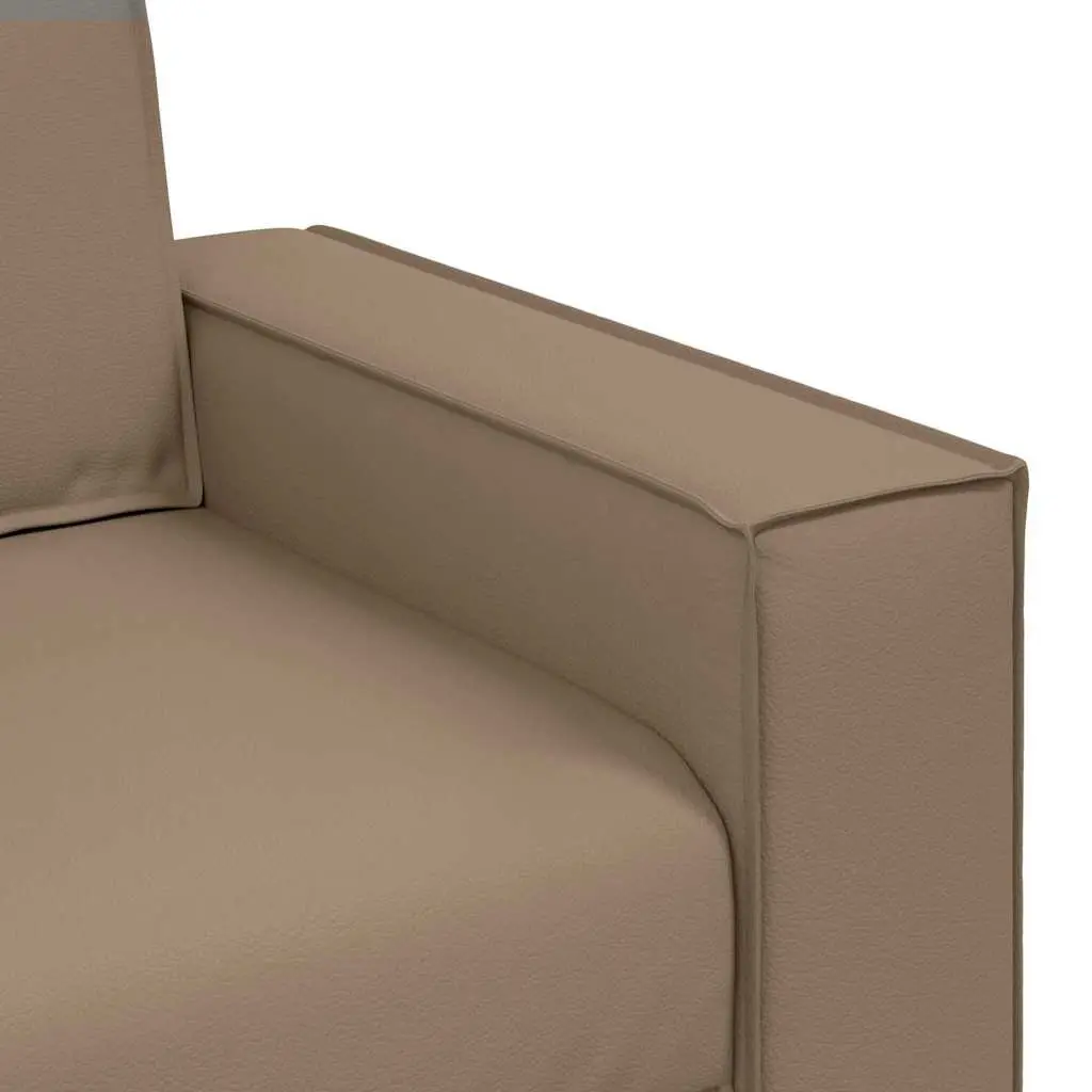 Loveseat Sofa 160 cm Indoor Seating Faux Leather 2 Seater Cappuccino Brown