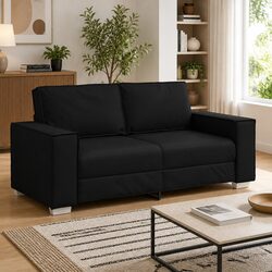 Comfort Meets Value in This Black Loveseat Sofa