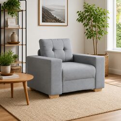 Comfortable Grey Fabric Sofa Chair with Great Value