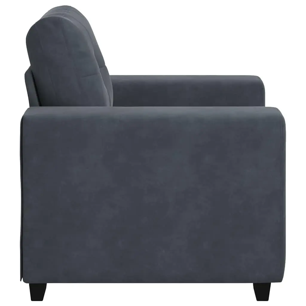 Sofa Chair Grey Velvet Lounge Seat Modern Living Room Armchair Relaxation