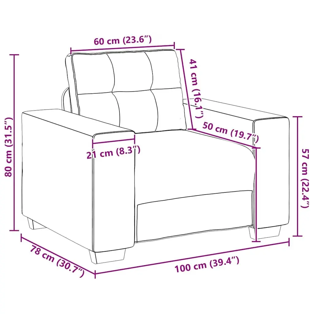 Sofa Chair Grey Velvet Lounge Seat Modern Living Room Armchair Relaxation