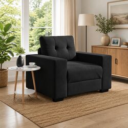 Cozy Black Velvet Sofa Chair for Everyday Use