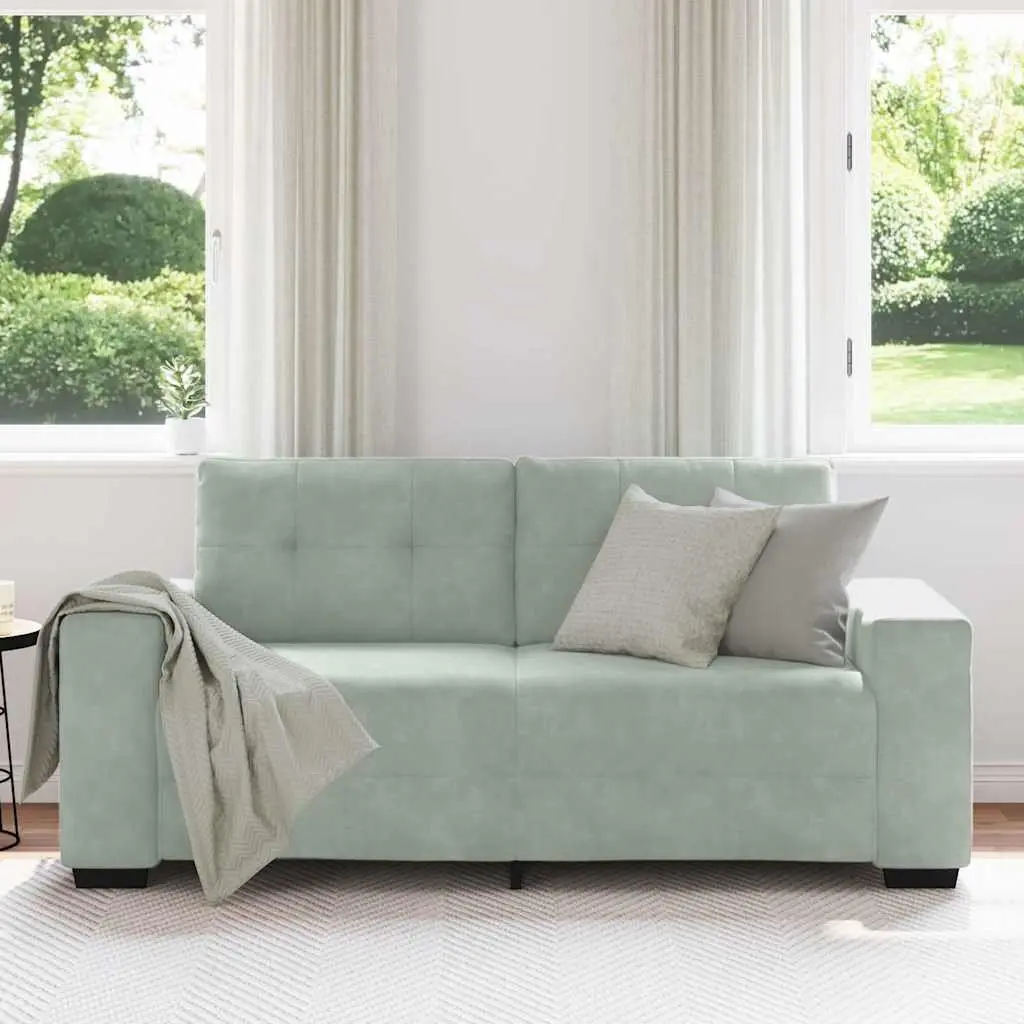 Grey Velvet Loveseat Sofa