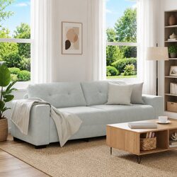 Durable and Comfortable Grey Velvet 3-Seater Sofa