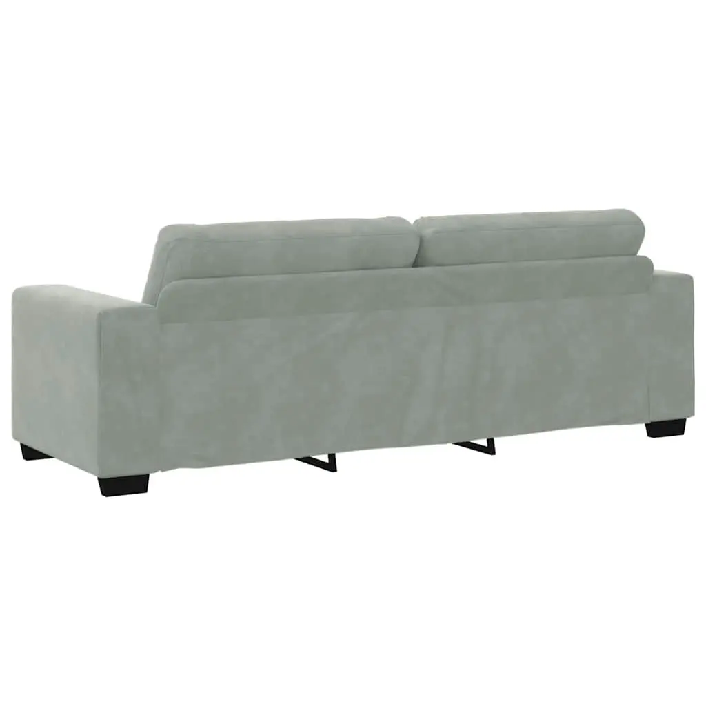 Grey Velvet 3-Seater Sofa