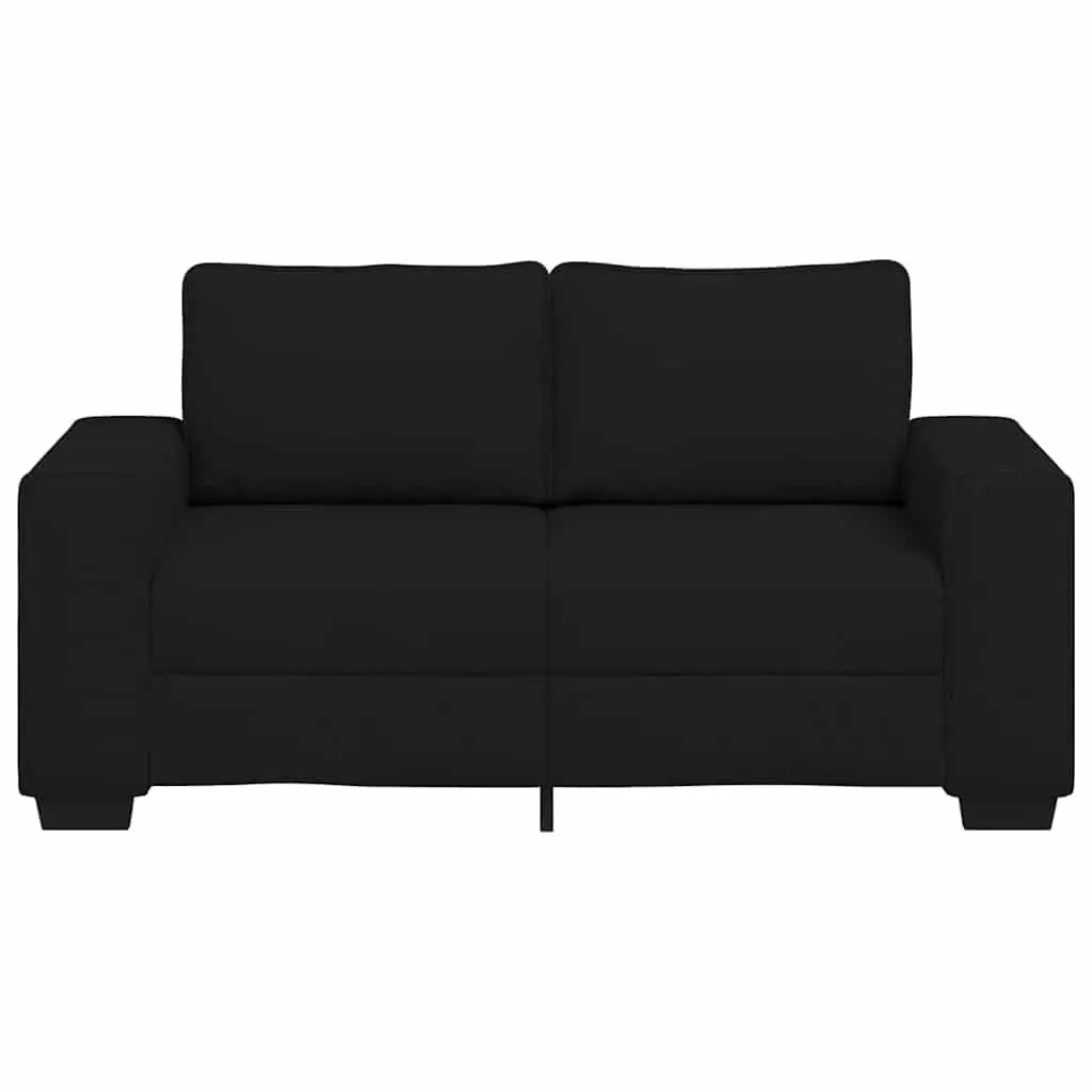 2-Seater Sofa Black Fabric Lounge Living Room Furniture 160x77x82 cm