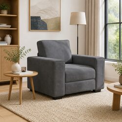 Practical Dark Grey Velvet Armchair for Everyday Comfort