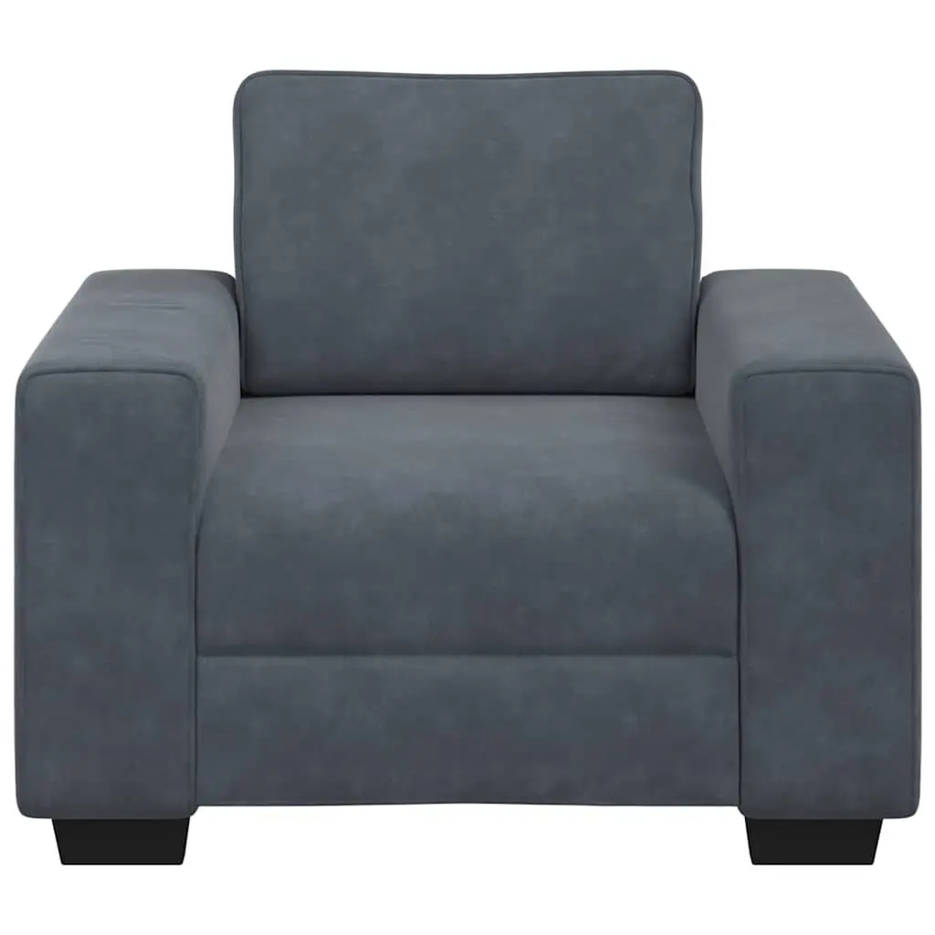 Sofa Chair Relaxation Dark Grey Velvet 100 x 77 x 82 cm