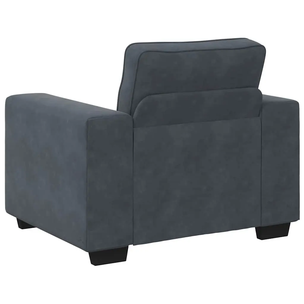 Sofa Chair Relaxation Dark Grey Velvet 100 x 77 x 82 cm