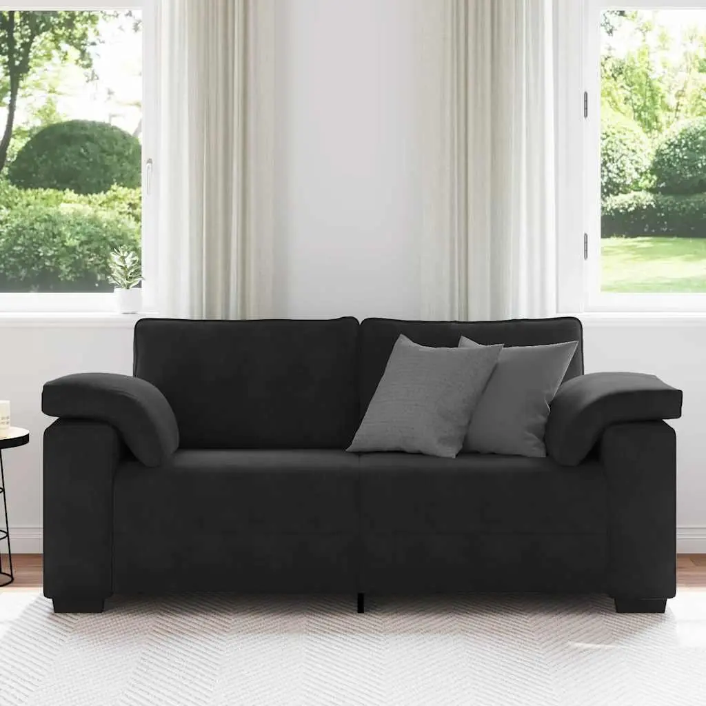 Black Velvet Loveseat Sofa for Two