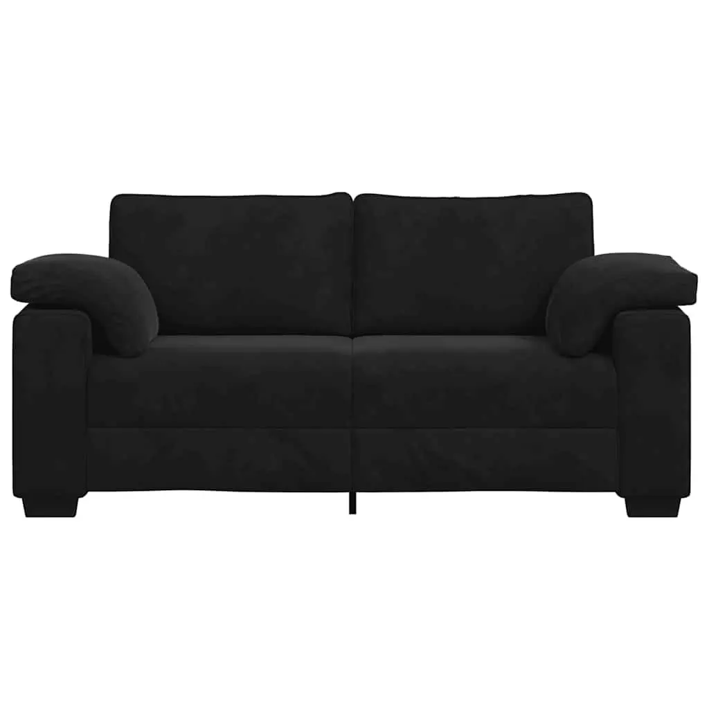 Black Velvet Loveseat Sofa for Two
