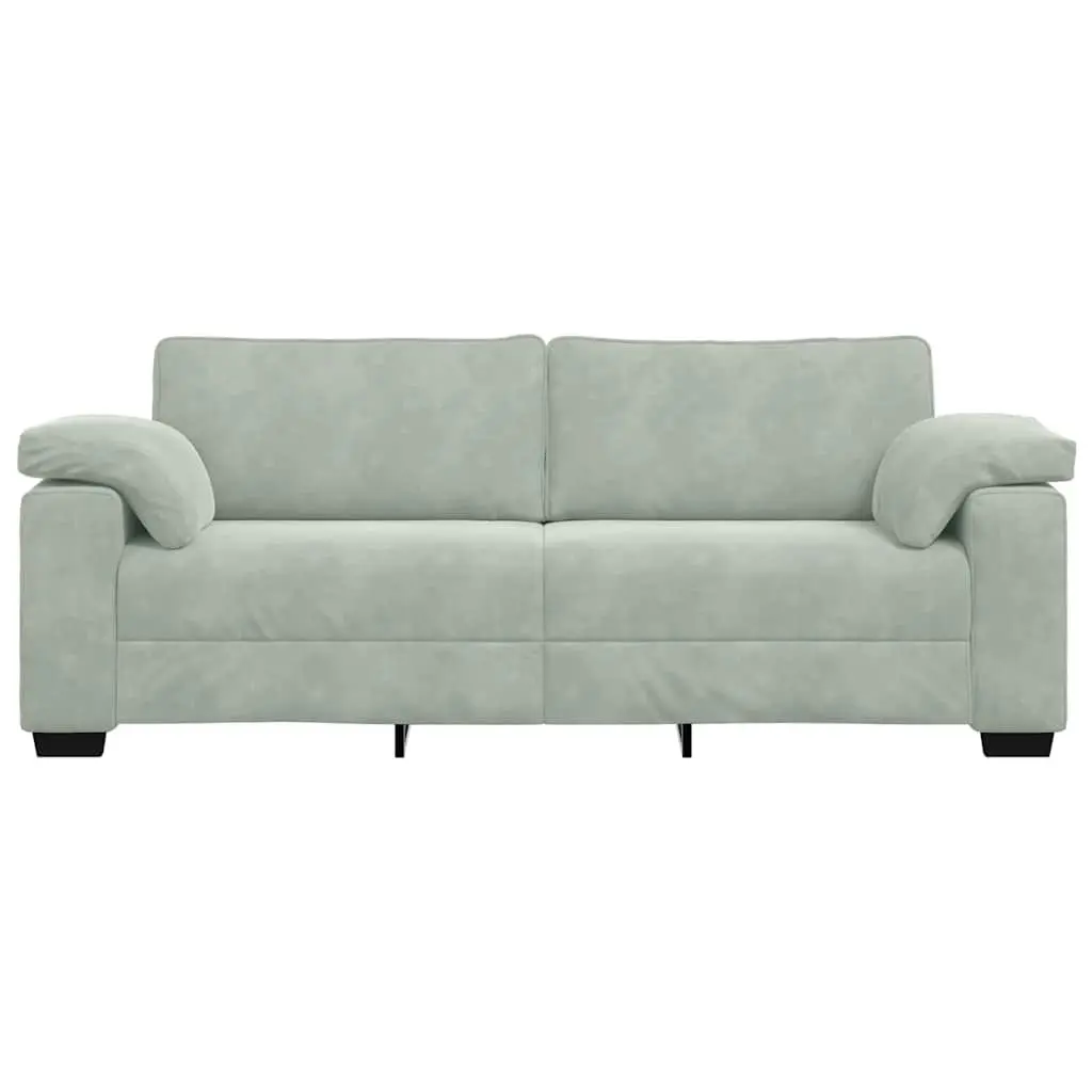 3-Seater Sofa Relaxation Grey Velvet Couch