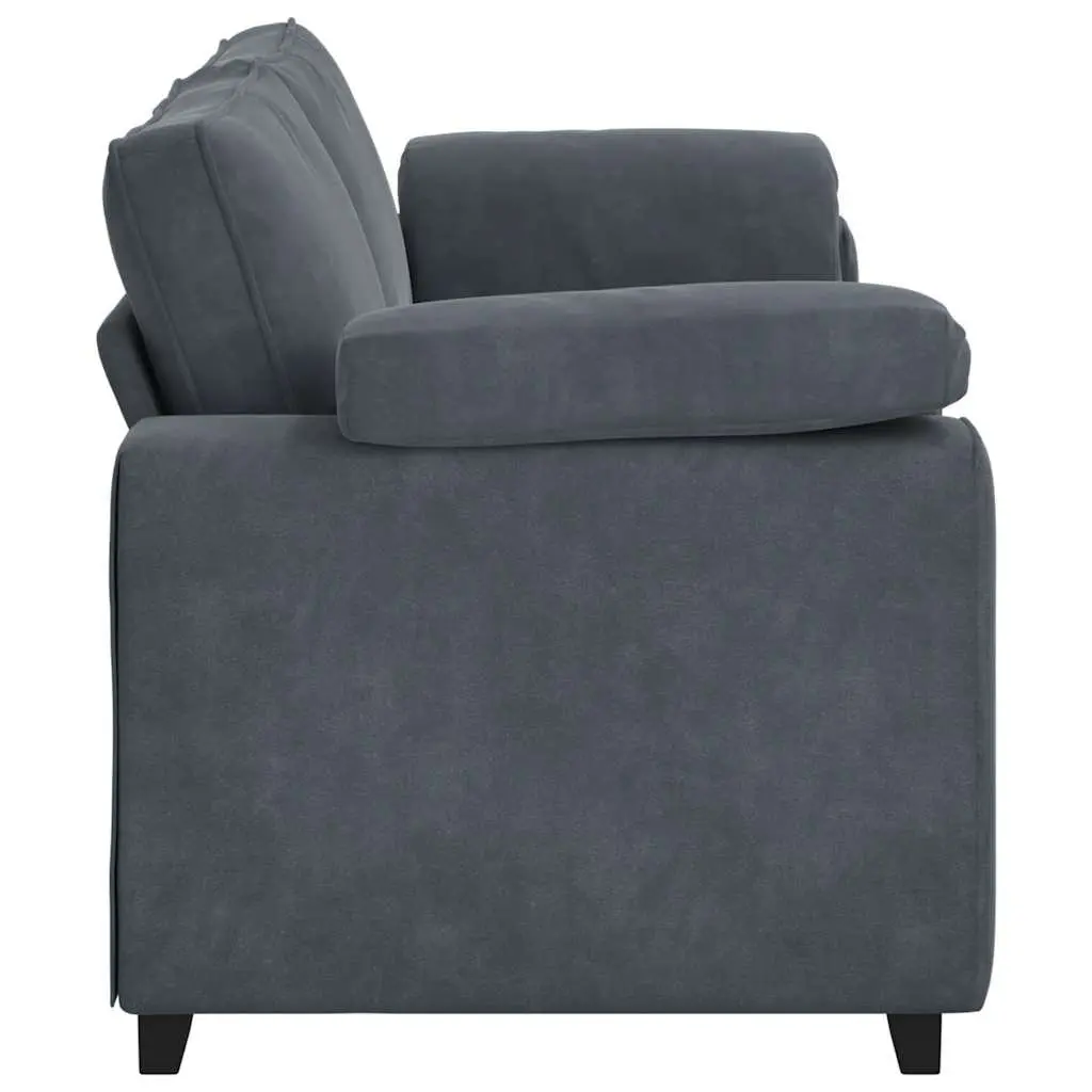 Grey Velvet 3-Seater Sofa for Relaxation 220x77x82cm