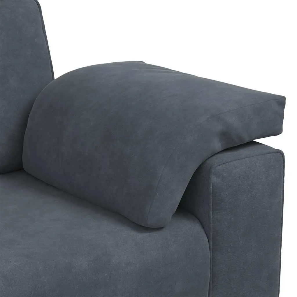 Grey Velvet 3-Seater Sofa for Relaxation 220x77x82cm