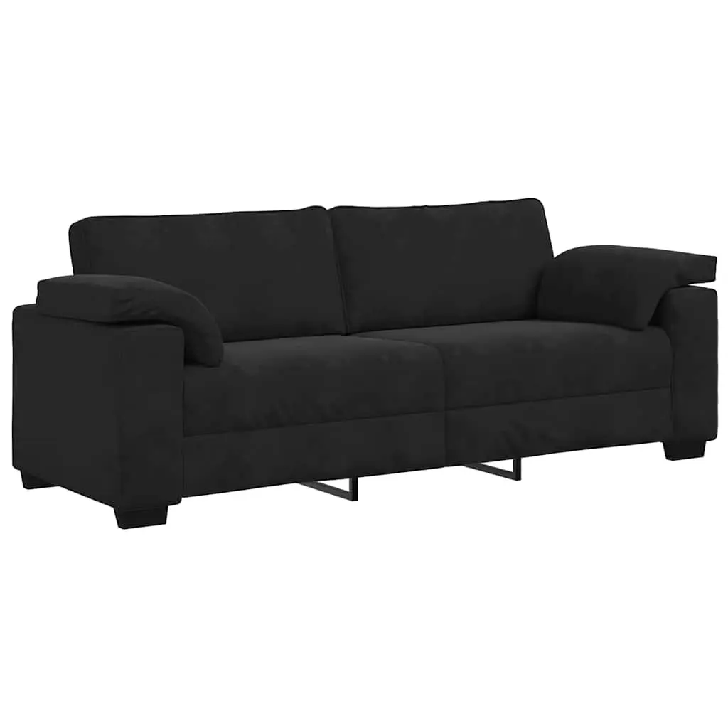 3-Seater Sofa Relaxation Black Velvet