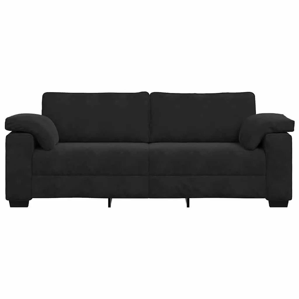 3-Seater Sofa Relaxation Black Velvet