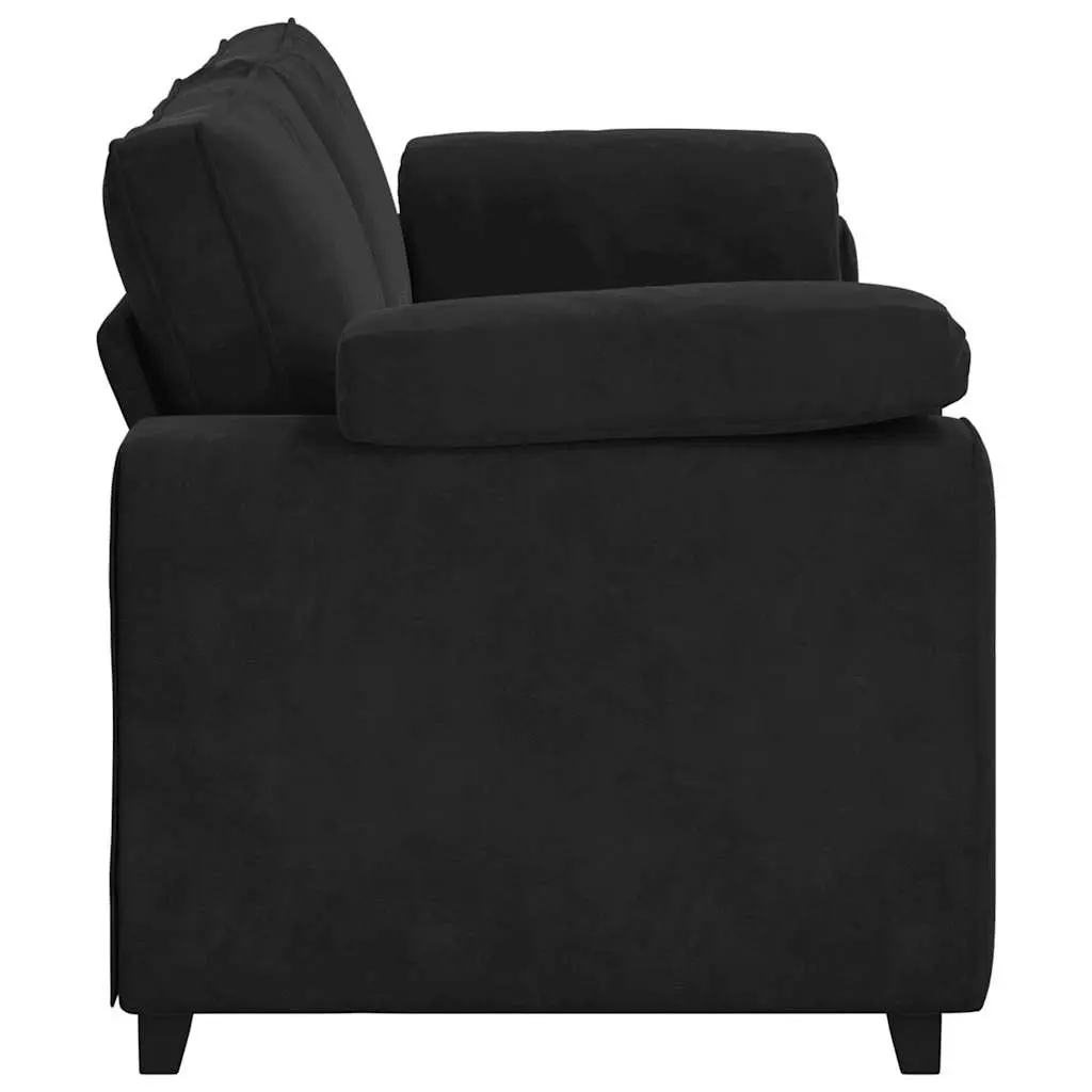 3-Seater Sofa Relaxation Black Velvet