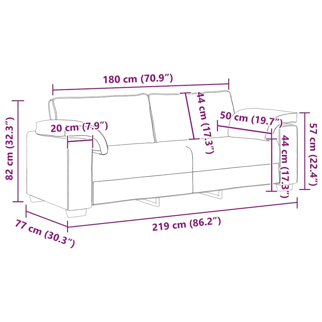 3-Seater Sofa Relaxation Black Velvet