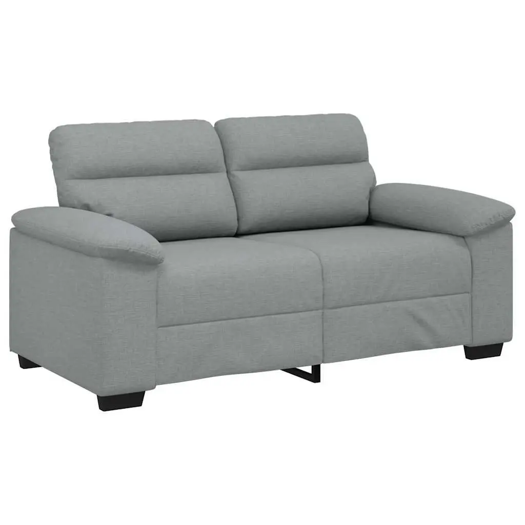 2-Seater Sofa Grey Fabric Living Room Furniture Upholstered Couch