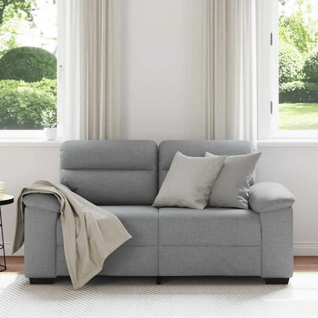 2-Seater Sofa Grey Fabric Living Room Furniture Upholstered Couch
