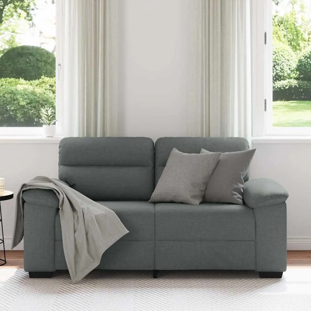 2-Seater Sofa Grey Fabric Lounge Couch Living Room Furniture