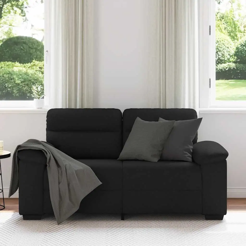 Black Fabric Sofa for Two