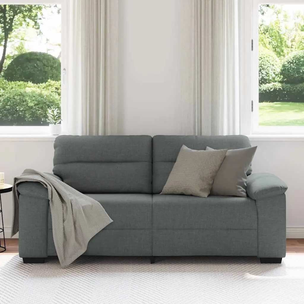 2-Seater Sofa Dark Grey Fabric Lounge Couch 180cm