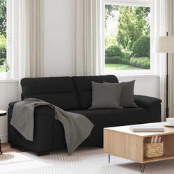 Reliable Comfort with a Stylish Black Fabric 2-Seater Sofa