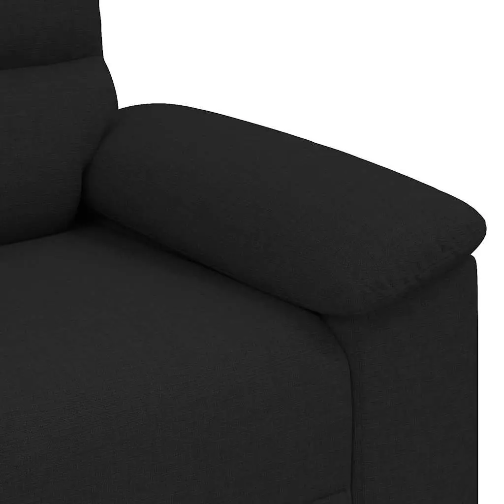2-Seater Sofa Black Fabric Lounge Living Room Furniture Comfortable Armrests