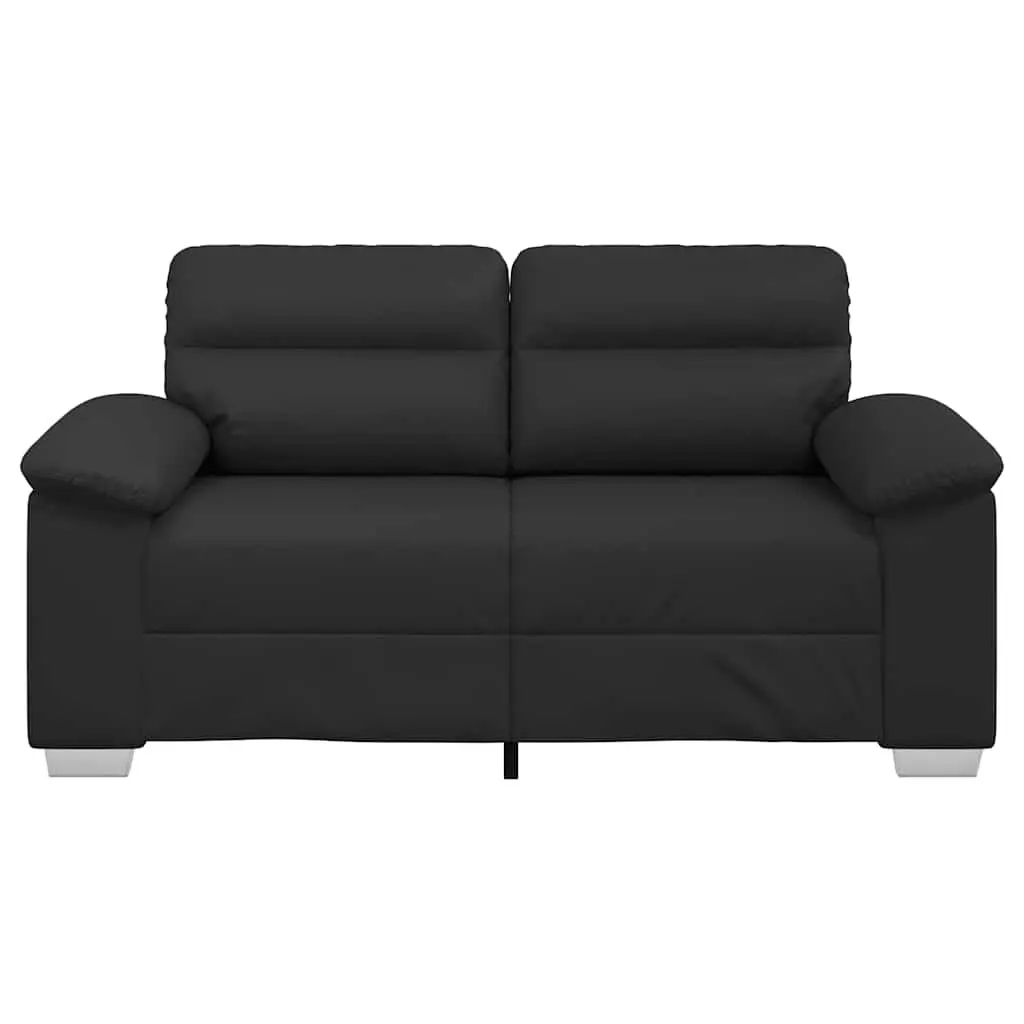 2-Seater Sofa Black Faux Leather Lounge Couch 160x81x84cm