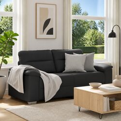 Reliable Comfort with Black Faux Leather Sofa