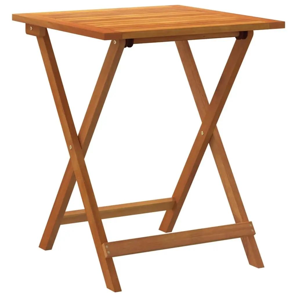 Folding Garden Table Outdoor Dining 60x60x72cm Natural Brown Acacia Wood
