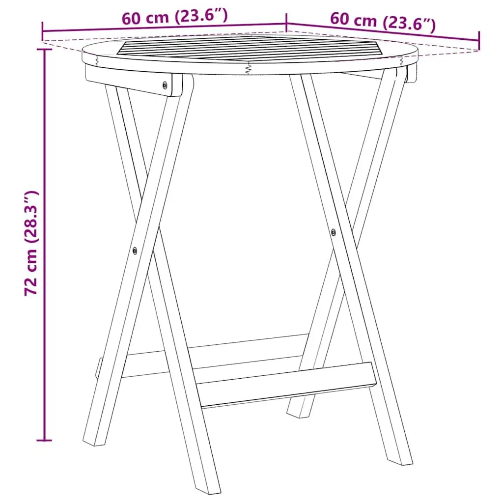 Folding Garden Table Made from Solid Acacia Wood