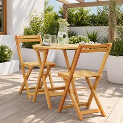 Affordable 3-Piece Garden Dining Set with Cushions