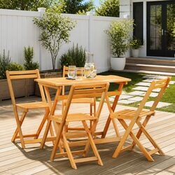 Versatile 5-Piece Brown Bistro Set for Outdoors