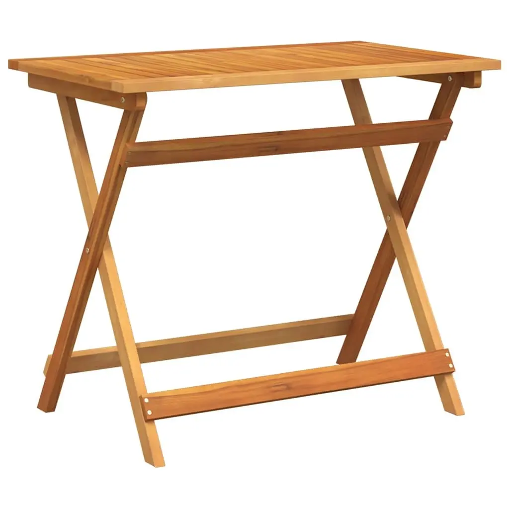 Folding Bistro Set 5 Pieces Outdoor Dining Table and Chairs Brown Acacia