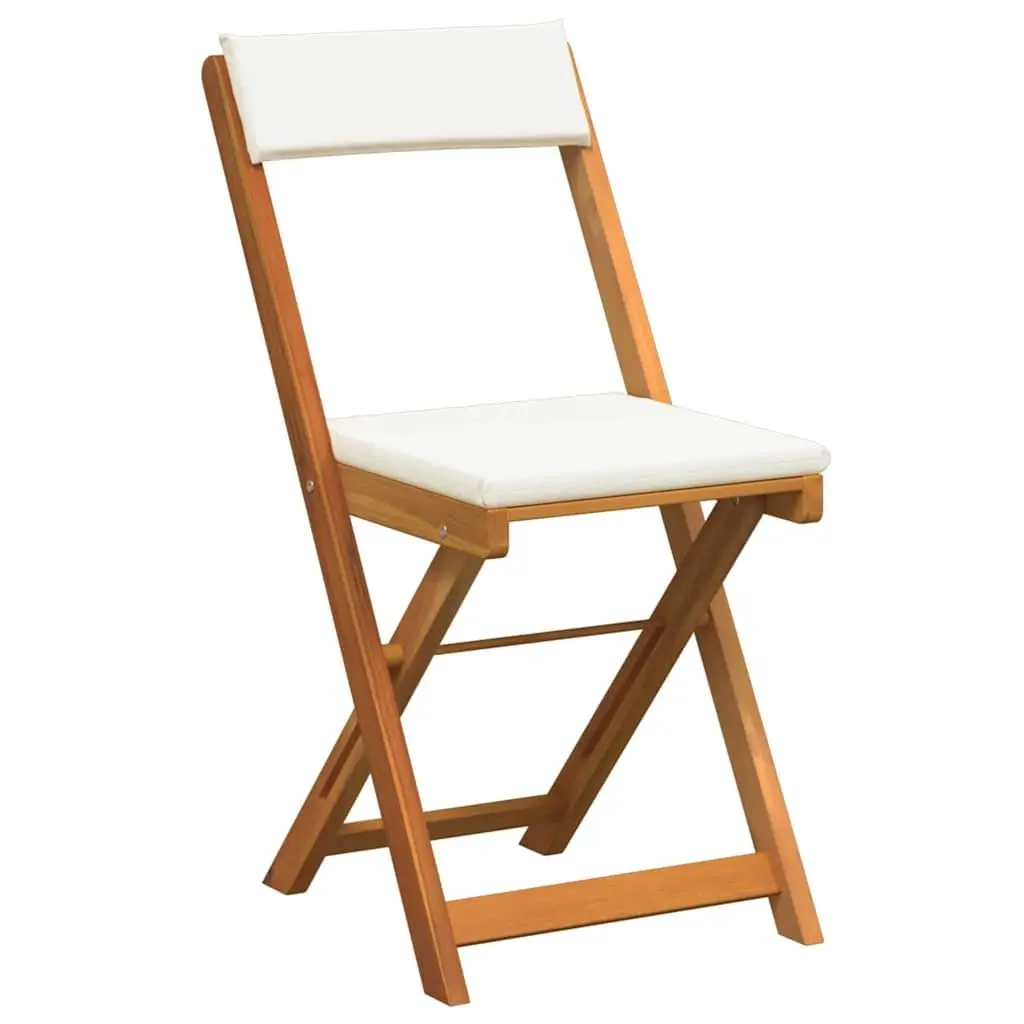 Folding Bistro Set 5 Pieces Outdoor Dining Table and Chairs Brown Acacia