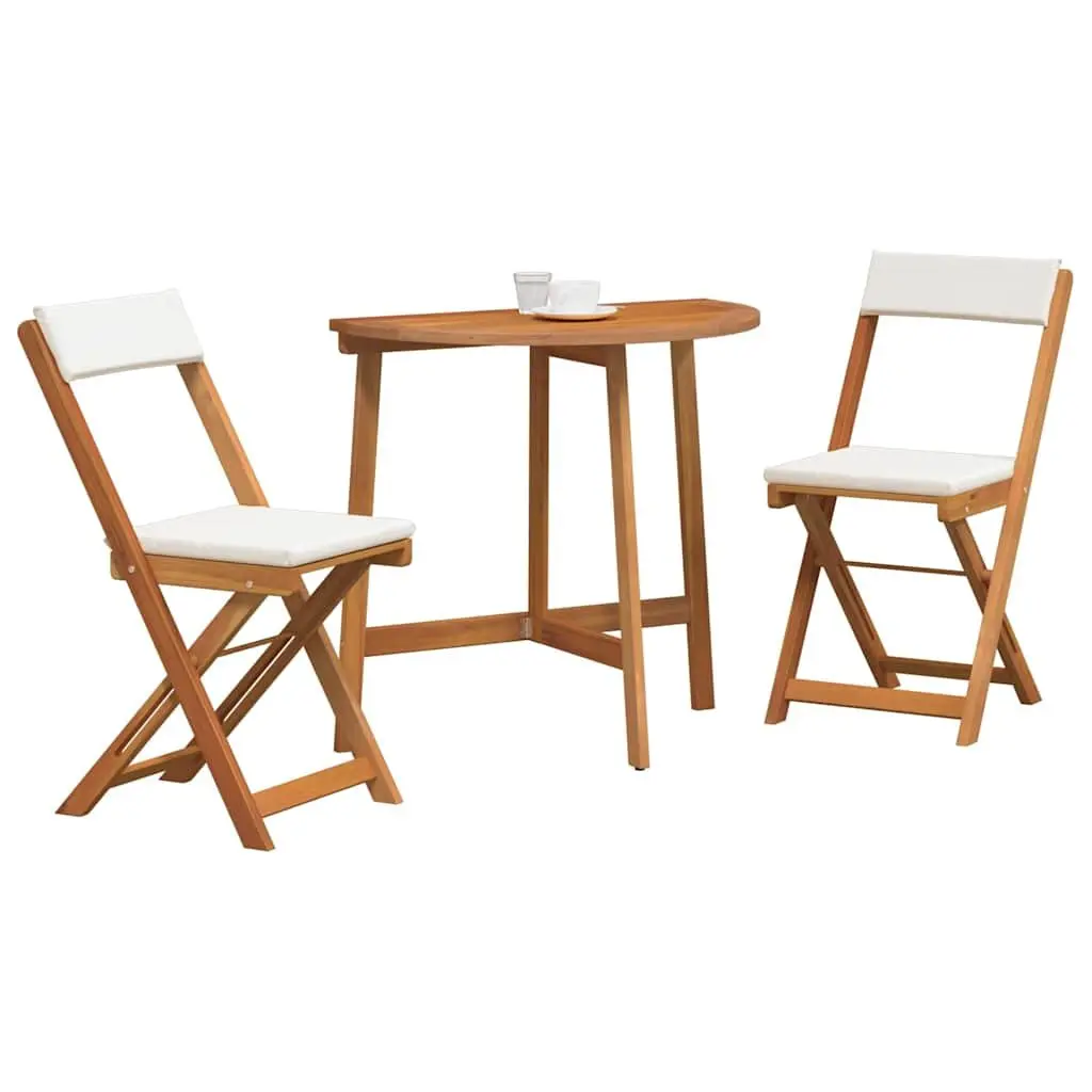 Bistro Set 3 Piece Outdoor Garden Patio Furniture Foldable Chairs Brown